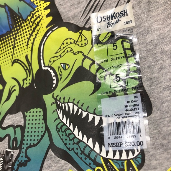 NWT ~ Oshkosh long sleeve kids shirt - Picture 3 of 7